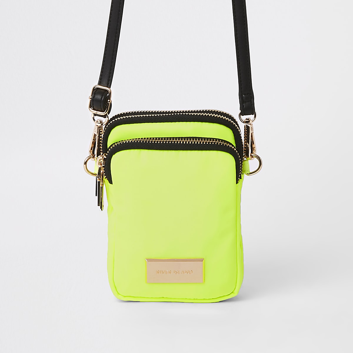 Neon yellow mini pouch cross body bag | River Island