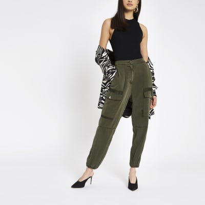 Khaki Hailey utility trousers