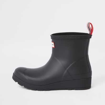 Hunter Play - Zwarte korte regenlaarzen