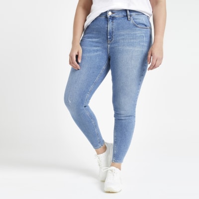 RI Plus - Amelie middenblauwe superskinny jeans