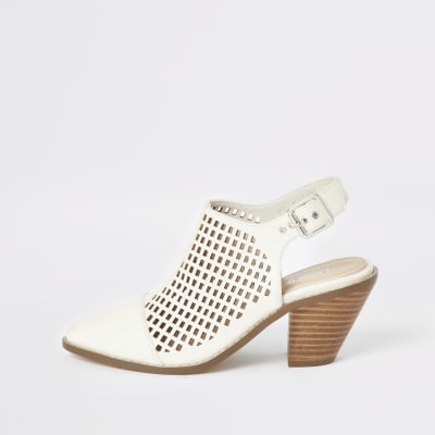 Beige uitgesneden western-schoenen