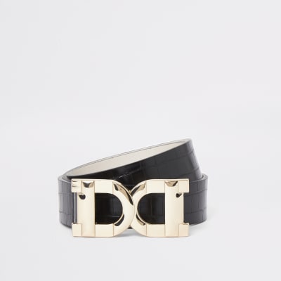 Zwarte riem met dubbele D-ring