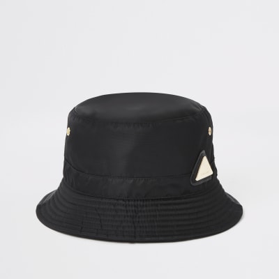 Zwarte bucket hat met RI-logo