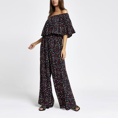 river island spot jumpsuit