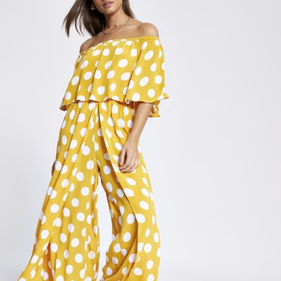 river island spot jumpsuit