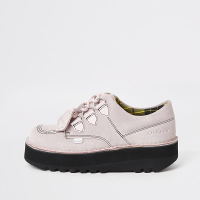 Kickers light pink Lo Stack creeper boots