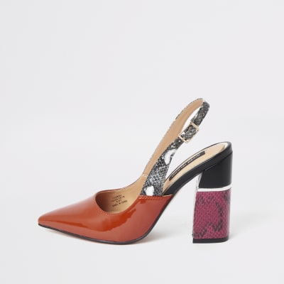 Blockabsatzschuhe in Orange