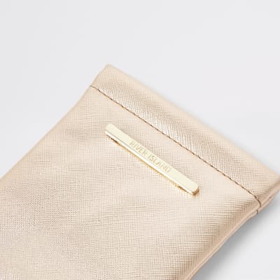 Rose gold metallic sunglasses case