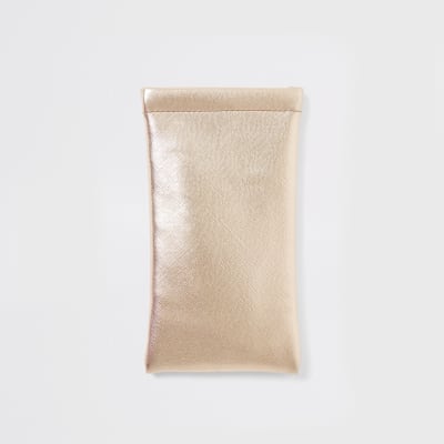 Rose gold metallic sunglasses case