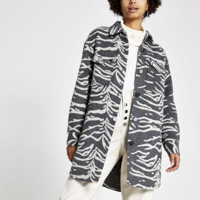 River island cheap zebra coat