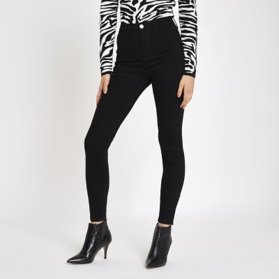 Kaia - Zwarte discojeans met hoge taille