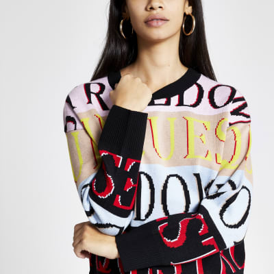 Meerkleurige pullover met print en lange mouwen