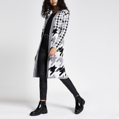 Graue Strickjacke in Longline-Silhouette