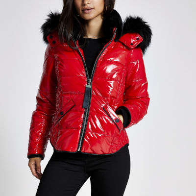 river island high shine padded coat