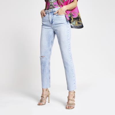 Lichtblauwe rechte jeans