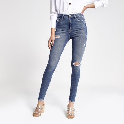 Hailey – Jeans im Used-Look mit hohem Bund