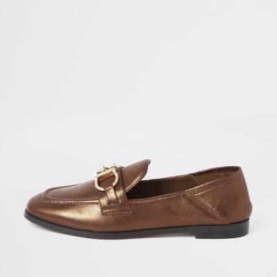 Bronskleurige loafers