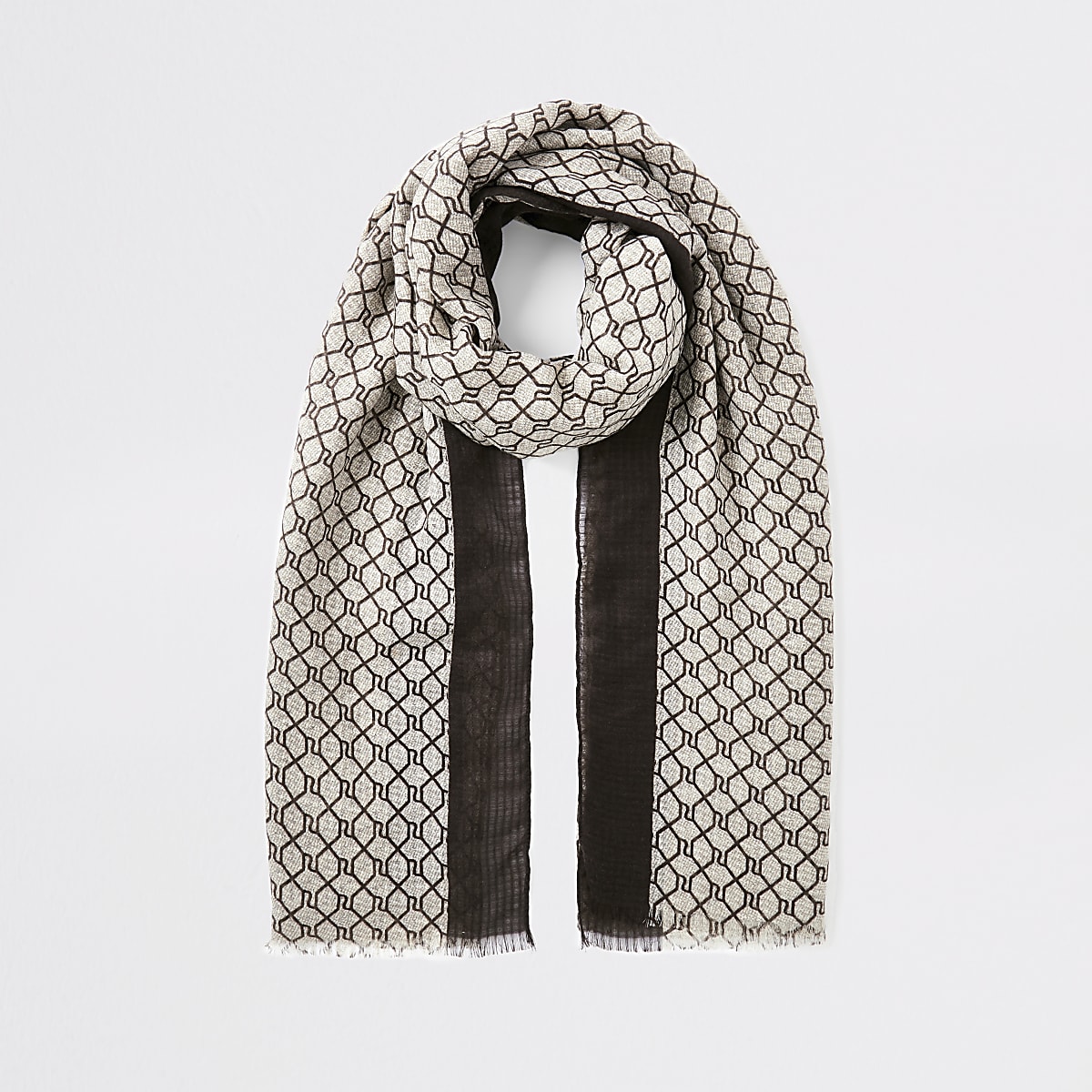 Brown RI monogram scarf - Scarves - Accessories - women