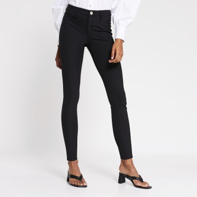 petite black skinny trousers