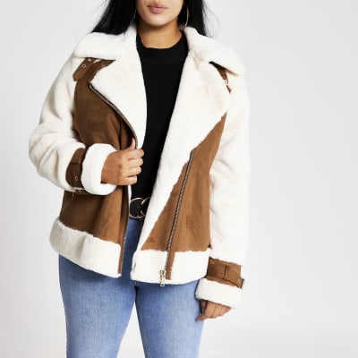 Plus – Beige Pilotenjacke