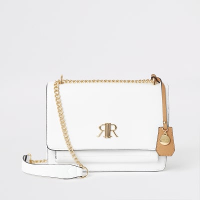 Weiße Satchel-Tasche