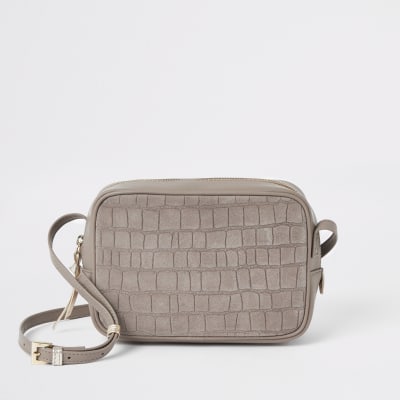 Beige Umhängetasche aus Leder