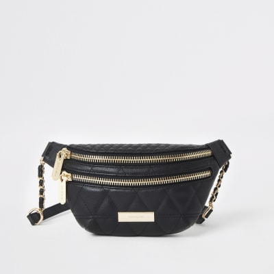 Schwarze, gesteppte Tasche