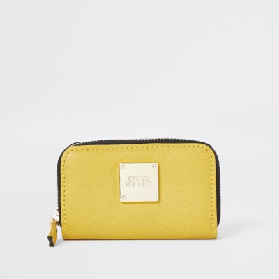 Gelbe Geldbörse mit Reißverschluss