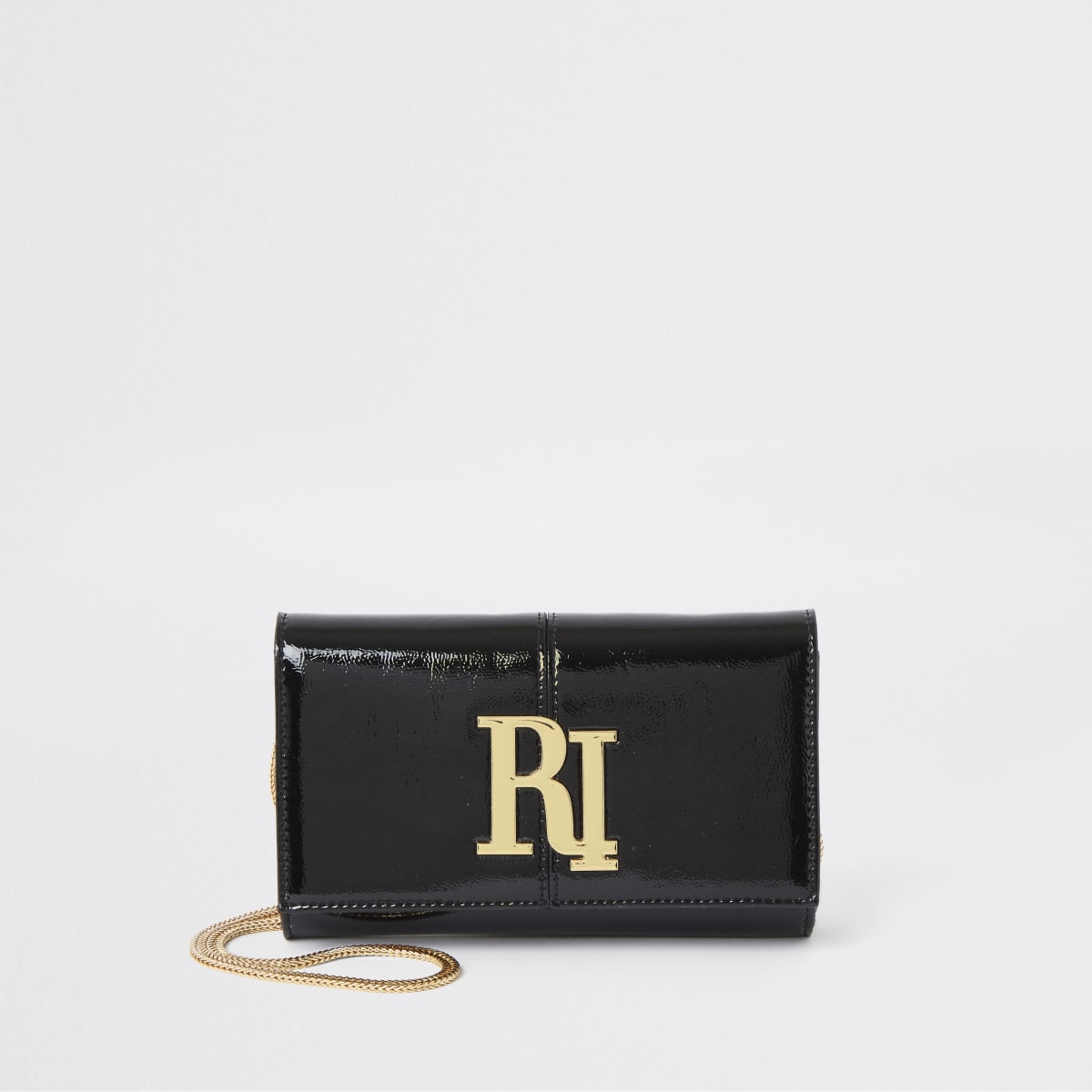 Black patent RI underarm bag