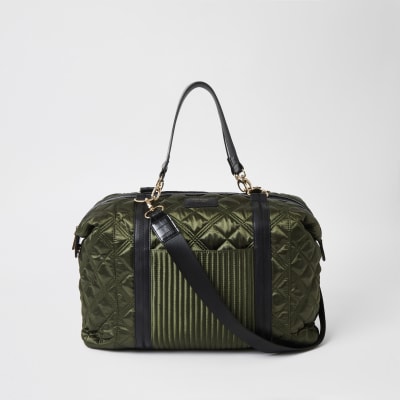 Gesteppte Reisetasche in Khaki