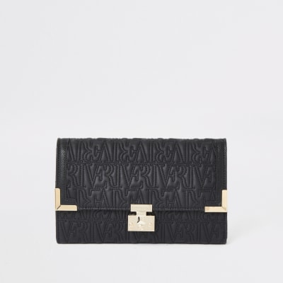 Zwarte reisportemonnee met RI-reliëf