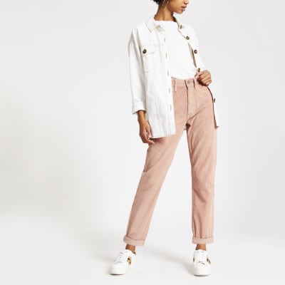 dusty pink corduroy trousers