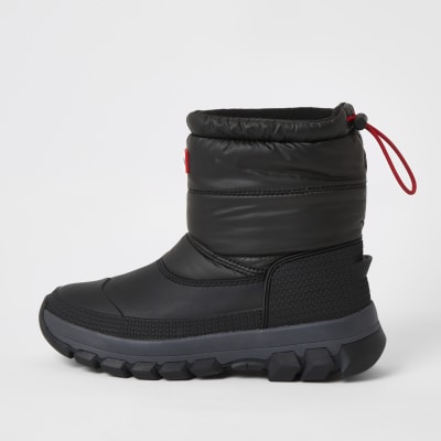 Hunter Originals – Gefütterte schwarze Schneestiefel