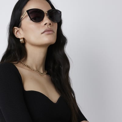 Schwarze, glamouröse Sonnenbrille