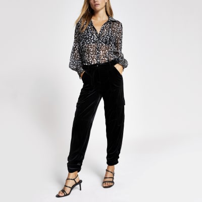 Schwarze Loose Fit Jogginghose