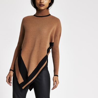 RI Petite - Lichtbruine hoogsluitende cape