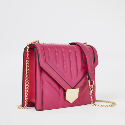 Gesteppte Tasche in leuchtendem Pink