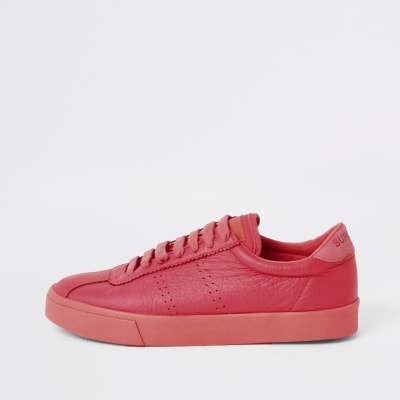 Superga - Baskets de course corail vif à lacets