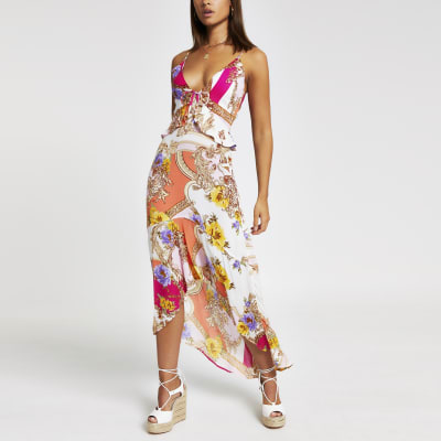 Pinkes Maxi-Strandkleid