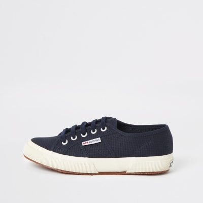 Superga – Marineblaue, klassische Laufschuhe
