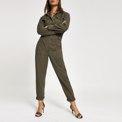 Utility-Overall aus Twill in Khaki