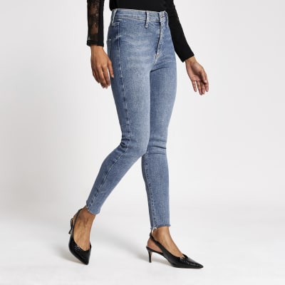 RI Petite - Kaia - Blauwe discojeans met hoge taille