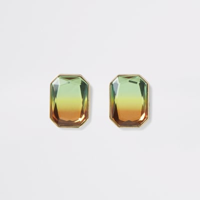 Goudkleurige ombré oorbellen met studs