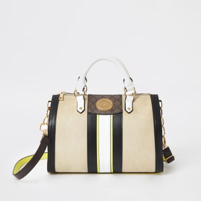 Mittelgroße Tasche in Beige und Gelb