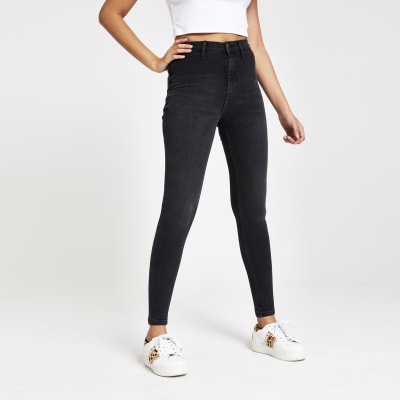 Kaia – Schwarze Disco-Jeans mit hohem Bund