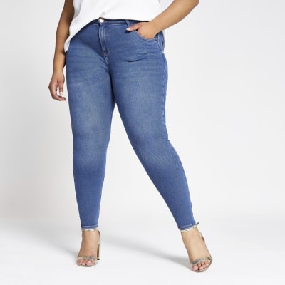 RI Plus - Amelie middenblauwe superskinny jeans