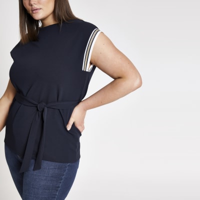 Plus – Marineblaues Tanktop