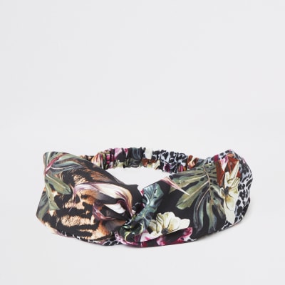 Groene hoofdband met jungleprint
