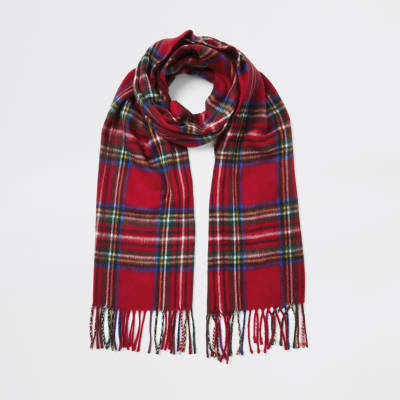 Roter Schal mit Schottenkaro-Print