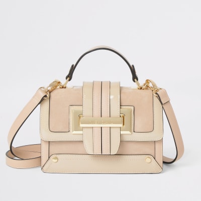 Beige Umhängetasche mit Schnalle